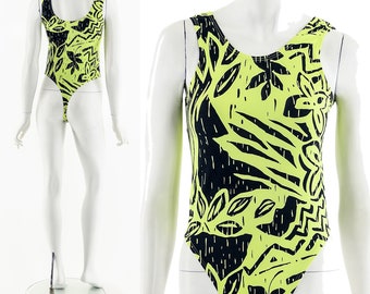 80s Neon High Cut Brazilian Cheeky One Piece Swimsuit