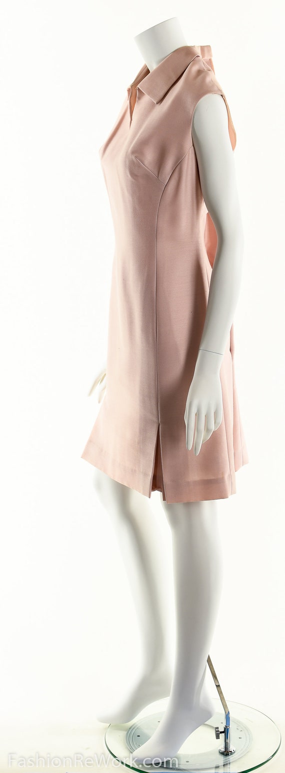 Baby Pink Dress, Sheath Dress, 50's Dress, Mod Dr… - image 5