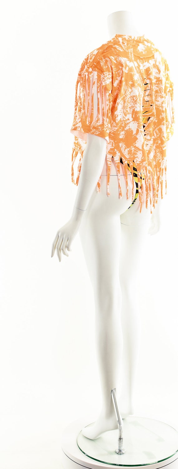 orange fringe crop top - image 8