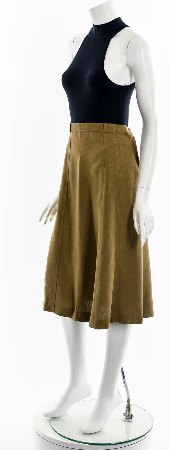 50s Chestnut Brown A-Line Skirt - image 10