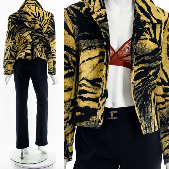 Tan Zebra Print Structured Jacket - image 2