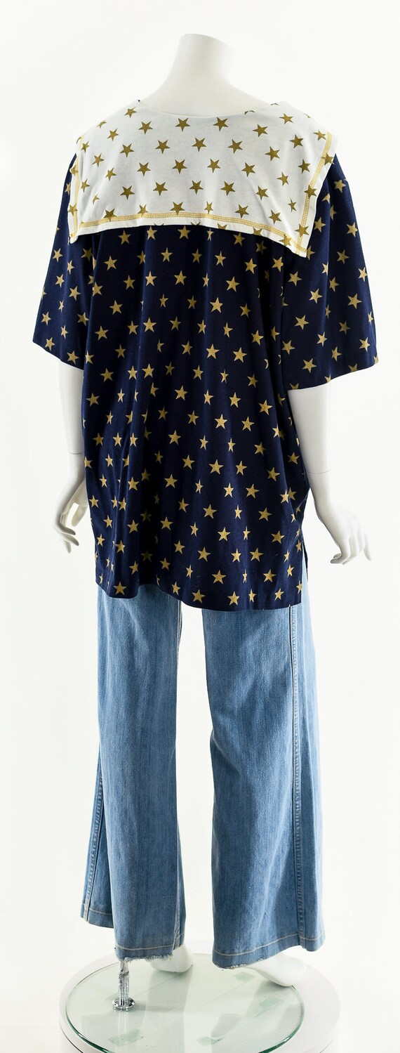 Star Print Tee,Vintage Star Top,Corset Lace UP Sh… - image 7
