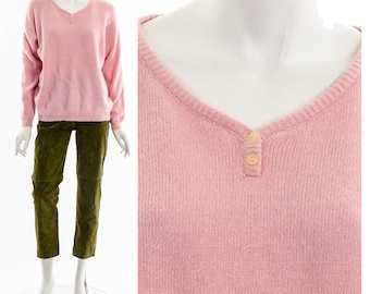 Vintage Light Pink Knit Sweater 90s