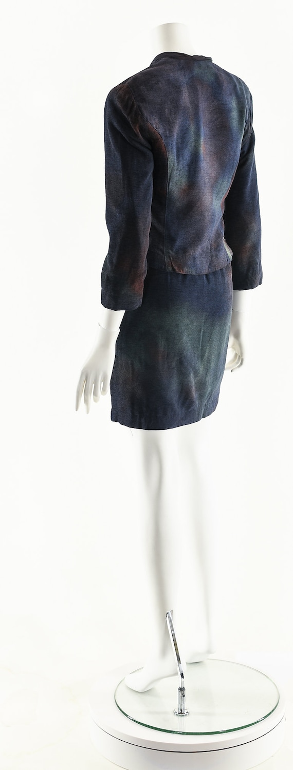 Dark Tie Dye Dress Set,90s Boho Dress Suit,Vintag… - image 6