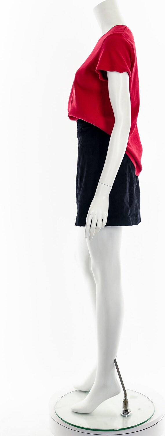 Coral Red Ribbed Basic Tee - image 9