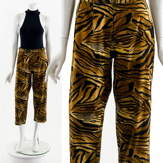 Tiger Print Animal Print Retro Pants