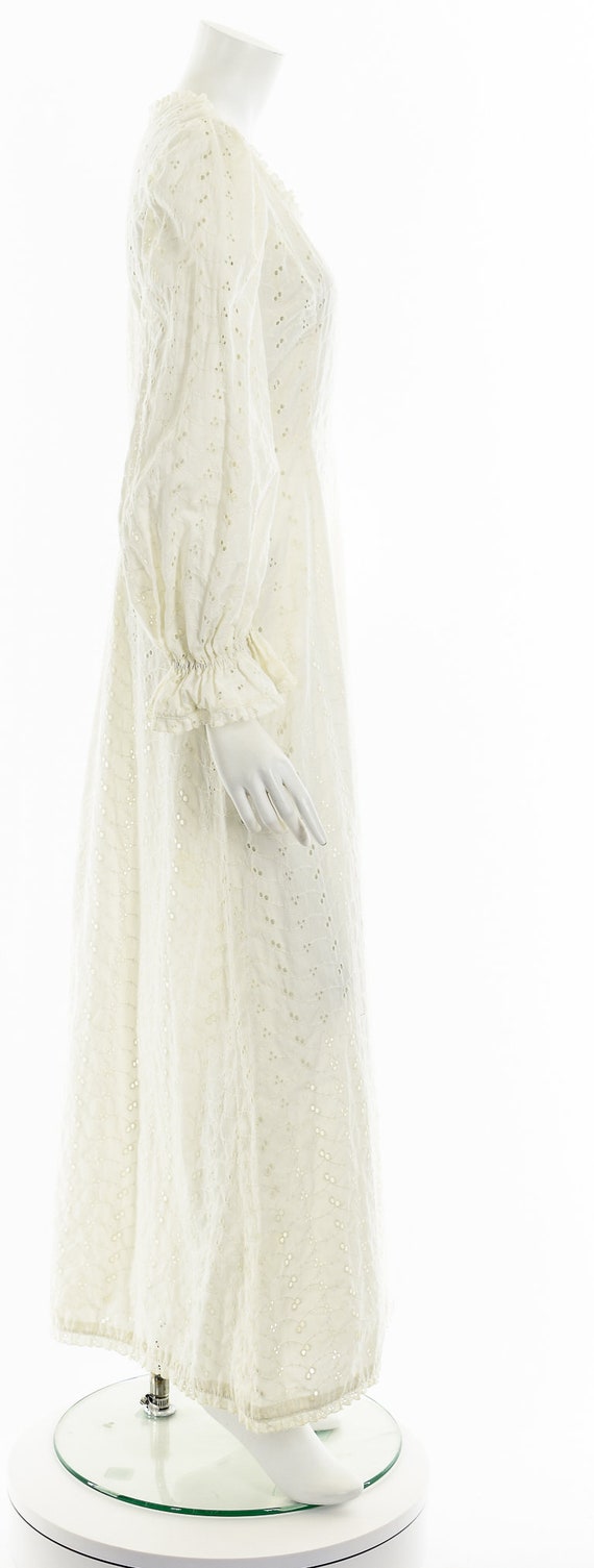 White Eyelet Victorian Bohemian Dress - image 5