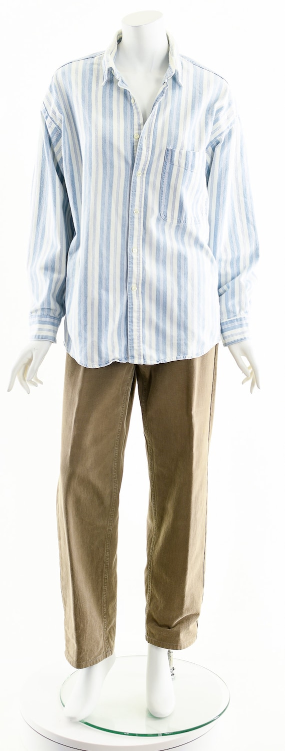 Striped Cotton Chambray Button Down - image 4