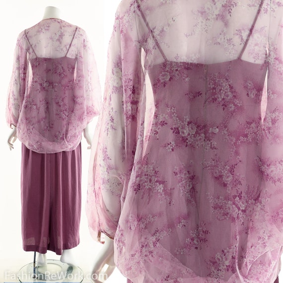 Purple Dress, 70's Purple Dress, Dress Set, Purpl… - image 3