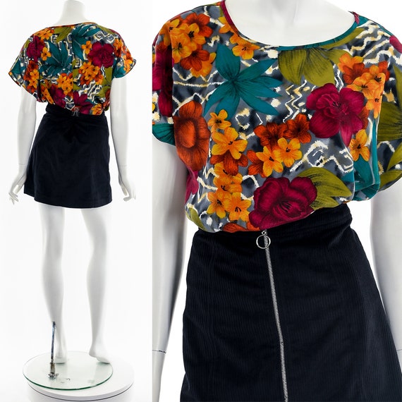 Funky Floral Silky Blouse - image 2
