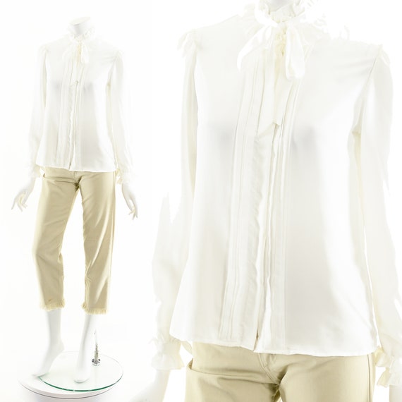 White French Blouse,Parisian Button Down Top,Jane… - image 2