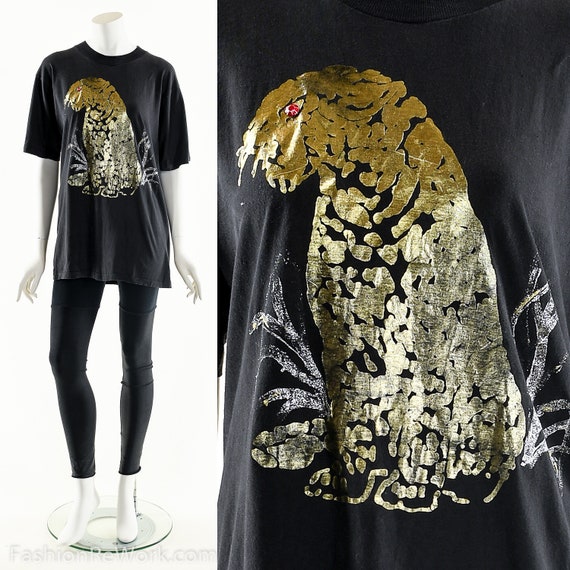 Leopard Tshirt, Fierce Kitty Shirt, Jungle Cat Te… - image 1