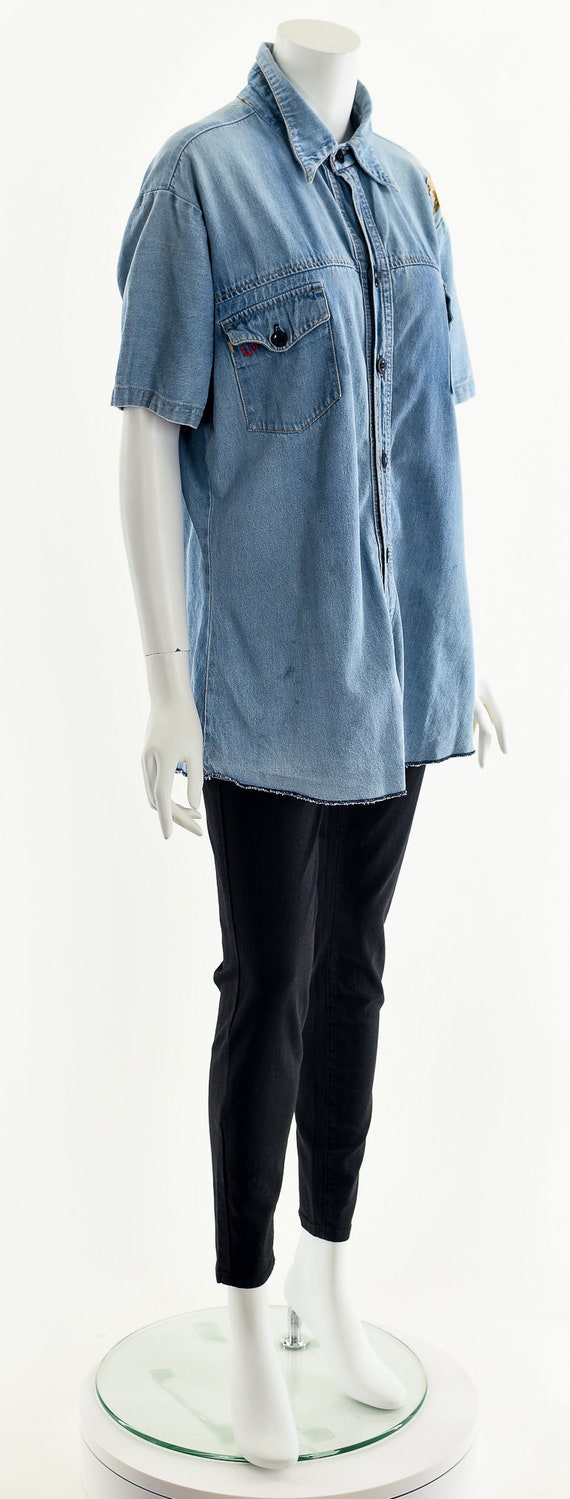 Devil on My Shoulder Chambray Button Down - image 4