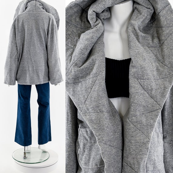 Norma Kamali Oversize Gray Quilted Jacket - image 3