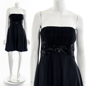 Beaded Corseted Silk Strapless Dress Y2K Formal Dress