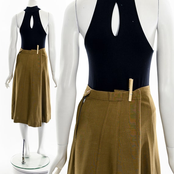 50s Chestnut Brown A-Line Skirt - image 2