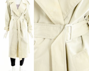 Bone White Trench Coat,Classic Fitted Classic Coat,Glamorous Trench Coat,70's Trench Coat,Feminine Trench Coat,Bianca Jagger,London Fog