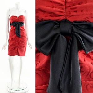 Y2K Red Bow Mini Dress