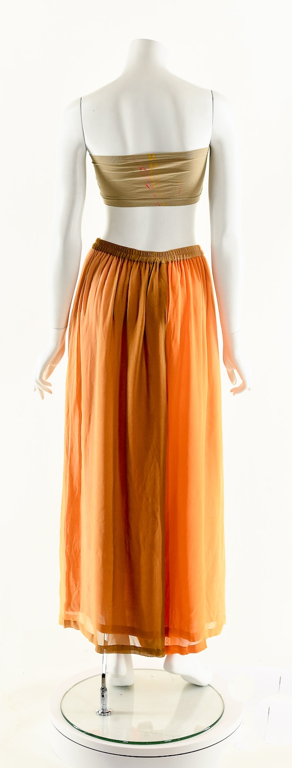 Watercolor Huge Silk Pants,Orange Ombre Palazzo P… - image 7