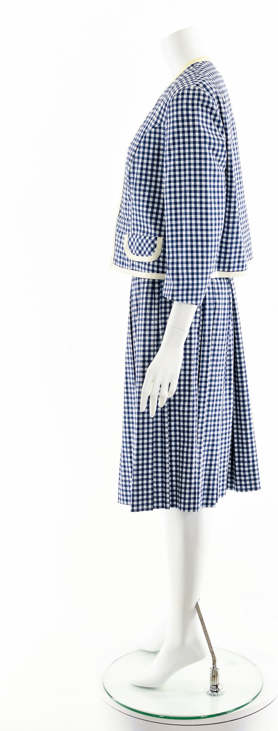 50s Blue Gingham Dress Set,50s Two Piece Dress,Vi… - image 9