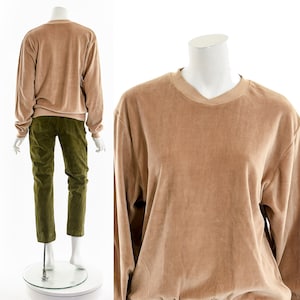 Coffee and Cream Velour Pullover