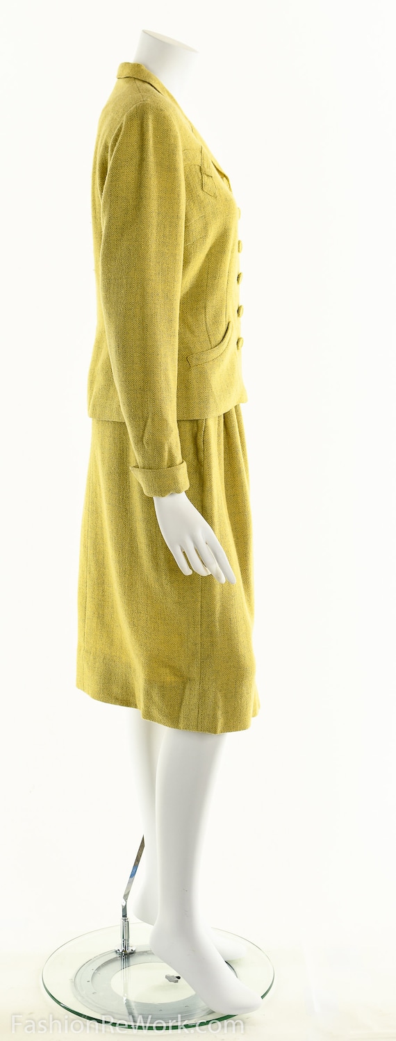 40's suit,vintage 1940's suit, yellow suit, skirt… - image 5