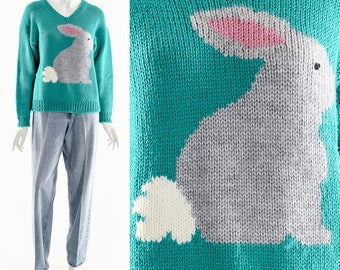 Bunny Wool Knit Sweater 80s