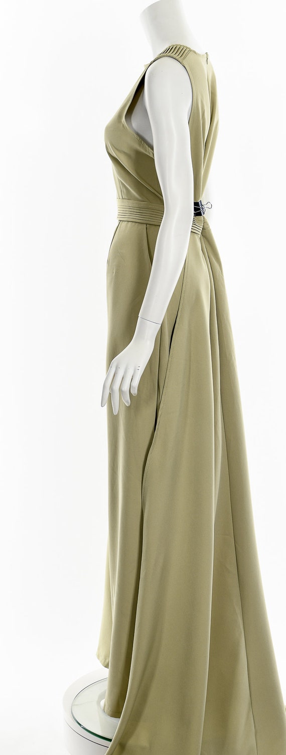Tan Sleeveless Formal Jumpsuit with Train - image 9