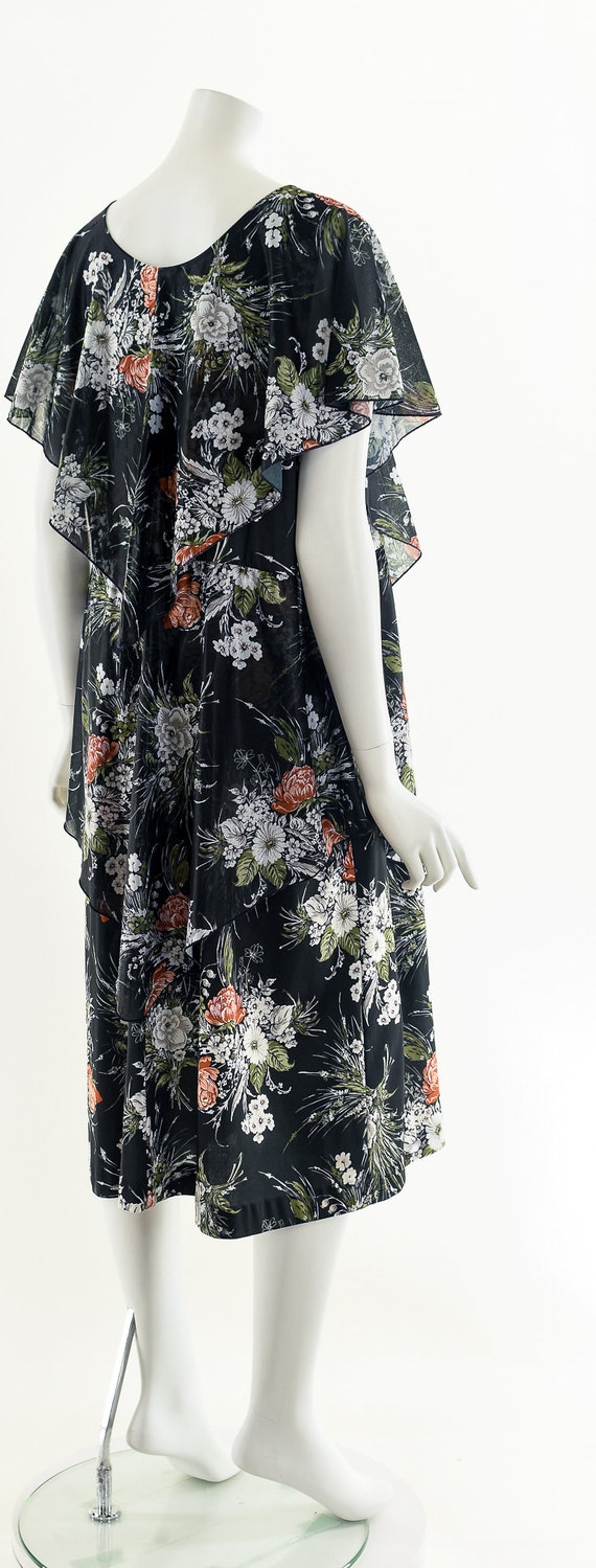 Black Floral Flowy Midi Dress - image 6