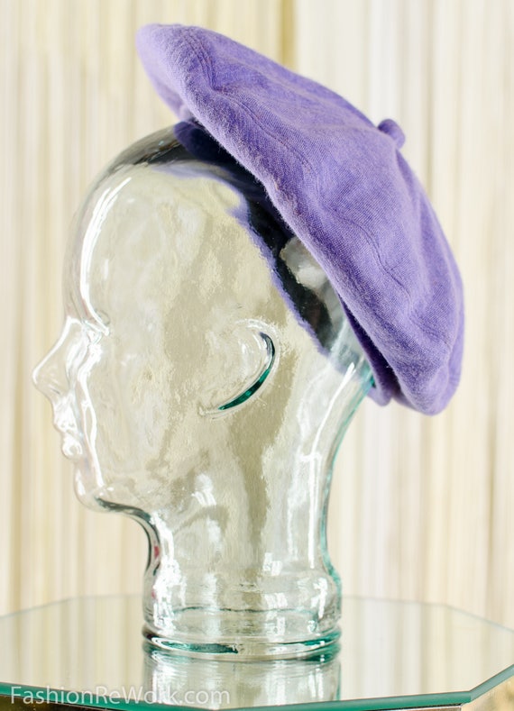 1930's Purple Hat vintage purple beret vintage fre