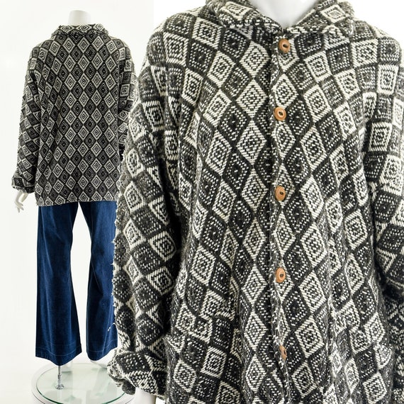 Diamond Alpaca Duster,Alpace Wool Sweater,Vintage… - image 2