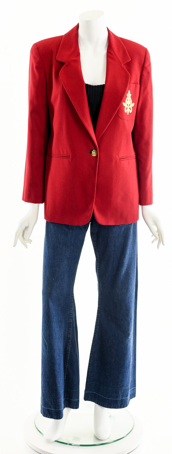 Red Ensignia Blazer,Preppy Red Blazer,Vintage Bla… - image 4
