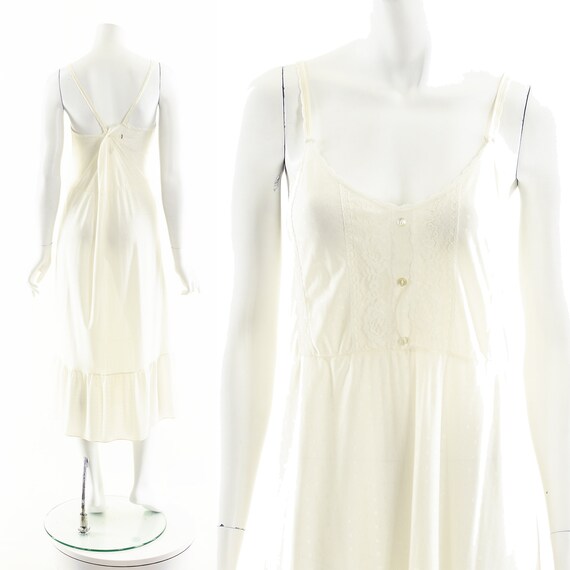 Bohemian White Slip,Vintage White Slip Dress,Vint… - image 3