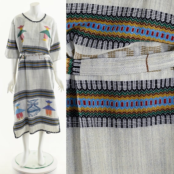 Rainbow People Bohemian Midi Dress,Handwoven Peop… - image 2