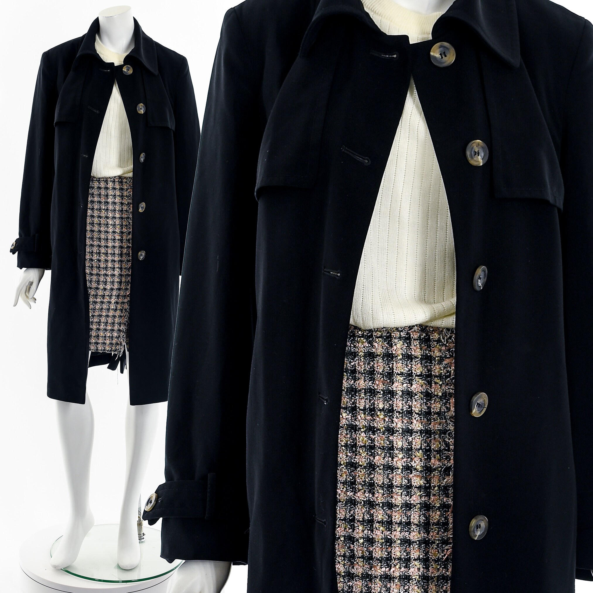 Slouchy Relaxed Black Trench Coat Etsy UK