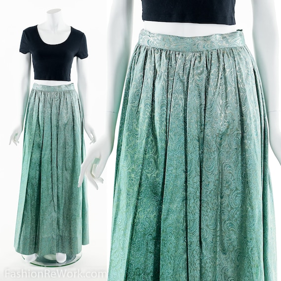 Green Sparkly Skirt,Green Cocktail Skirt,Lurex Ski