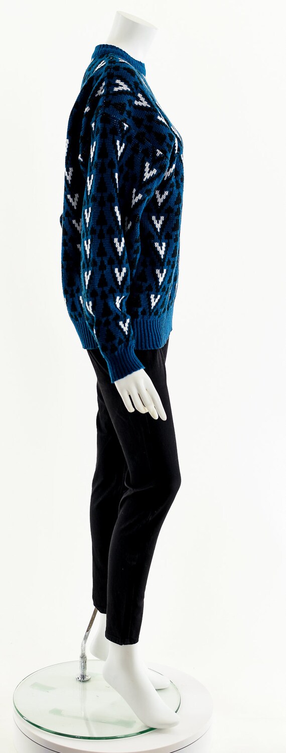 Blue + Black Geometric Sweater - image 5