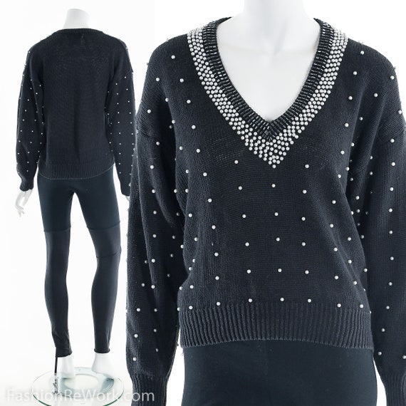 Black Beaded Sweater