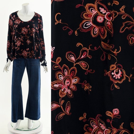 paisley peasant top