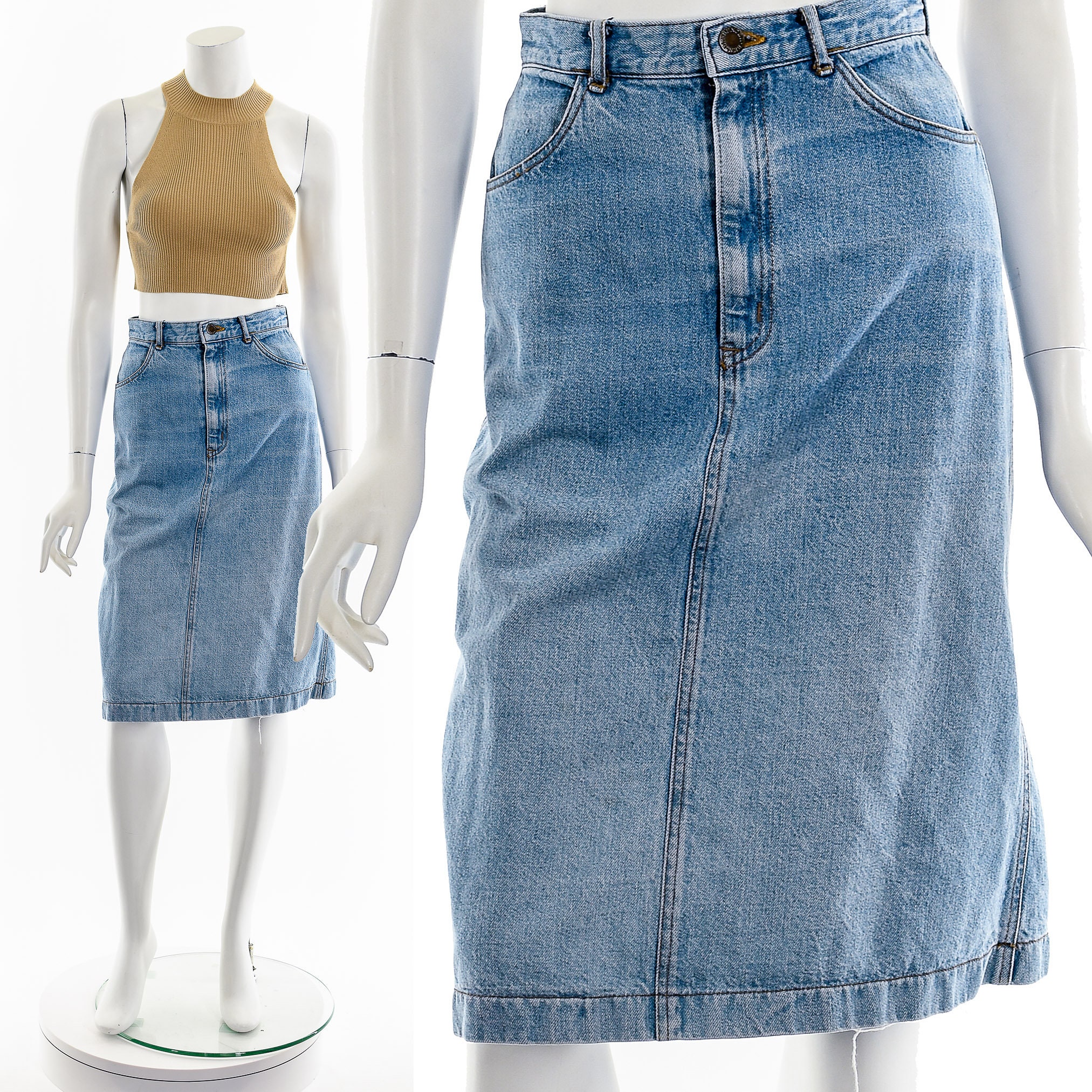 【関税＆送料込み】ChloAC Knee-Length Skirt In Washed Denim Chloé Knee Length Skirt In Denim | Chloé US