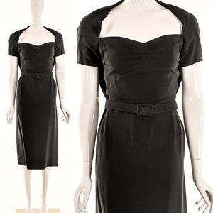 Vintage 40s Black Pencil Dress,40s Va Va Voom Dress,Bodycon Wiggle Dress,40s LBD,Couture Designer Dress,Rare 40&#39;s Dress,Pencil Dress,Sexy