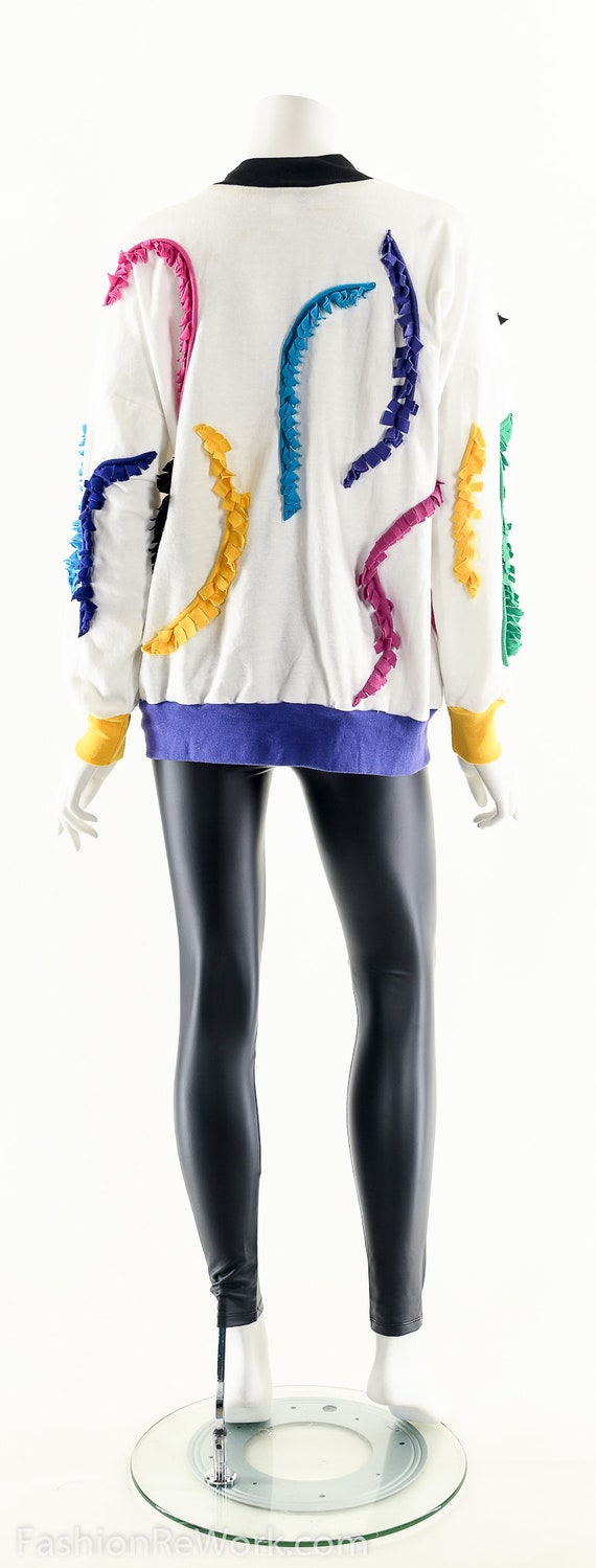 RAINBOW SHAG Pullover,Dolman FRINGE Sweatshirt,Ba… - image 4