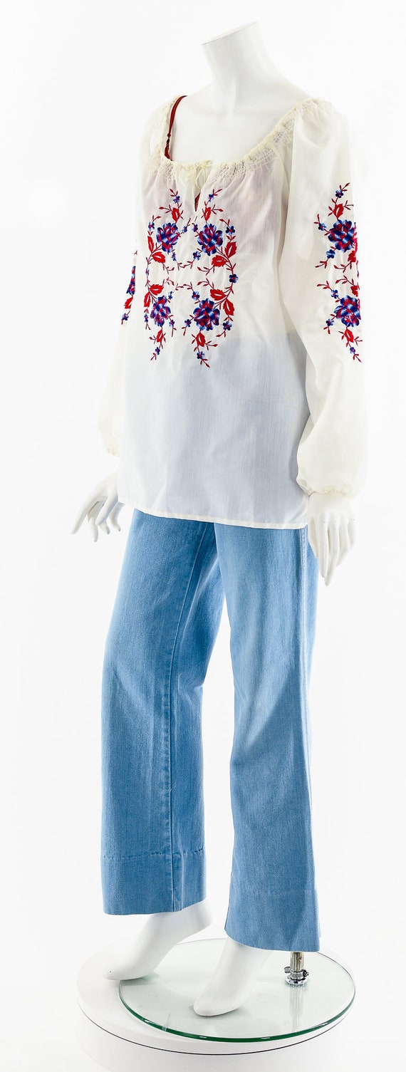 Hungarian Embroidered Bohemian Blouse - image 10