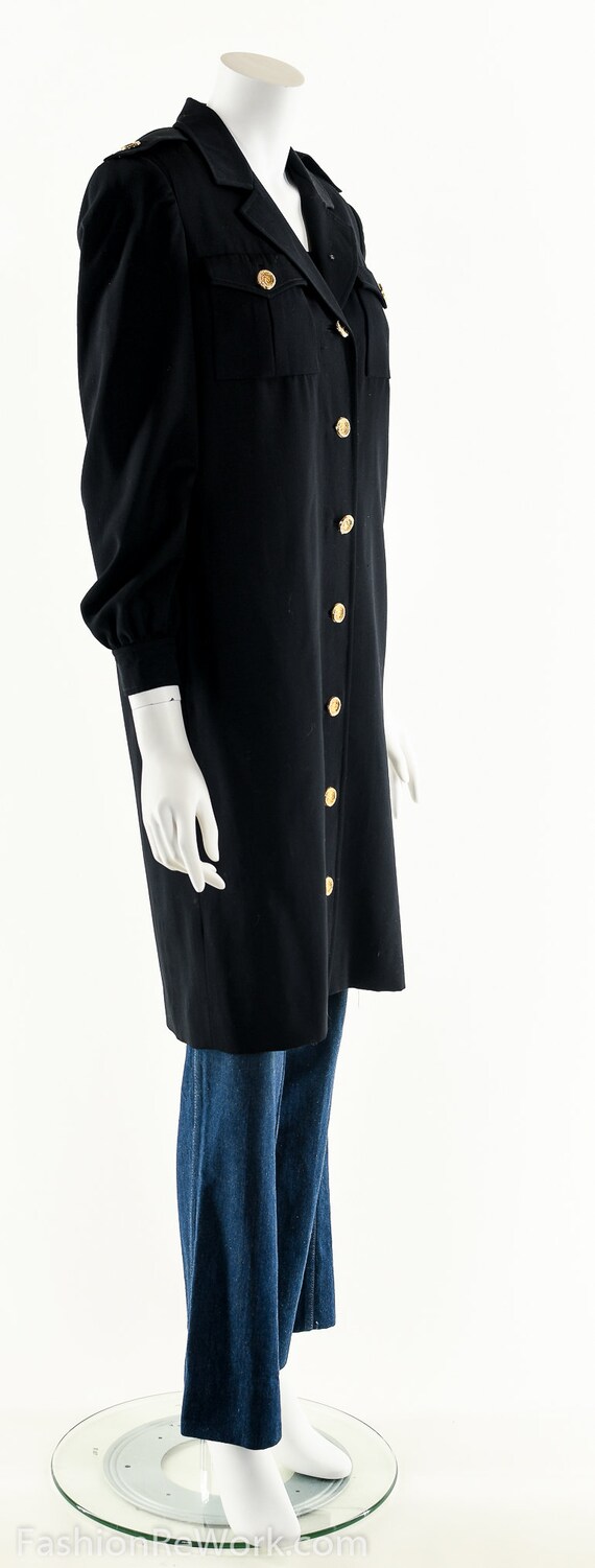Black Military Trench,Military Inspired Duster,Vi… - image 3