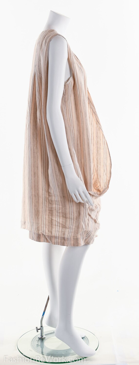Linen Dress, Minimalist Linen Dress, Pink Stripe … - image 4