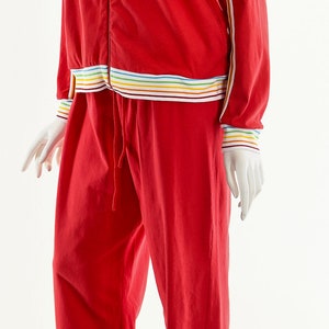 Red Rainbow Track Suit,Vintage Rainbow Jumpsuit,70s Inspired Two Piece,Juicy Couture Inspired,Juicy Couture Track Suit,Vintage Loungewear image 10