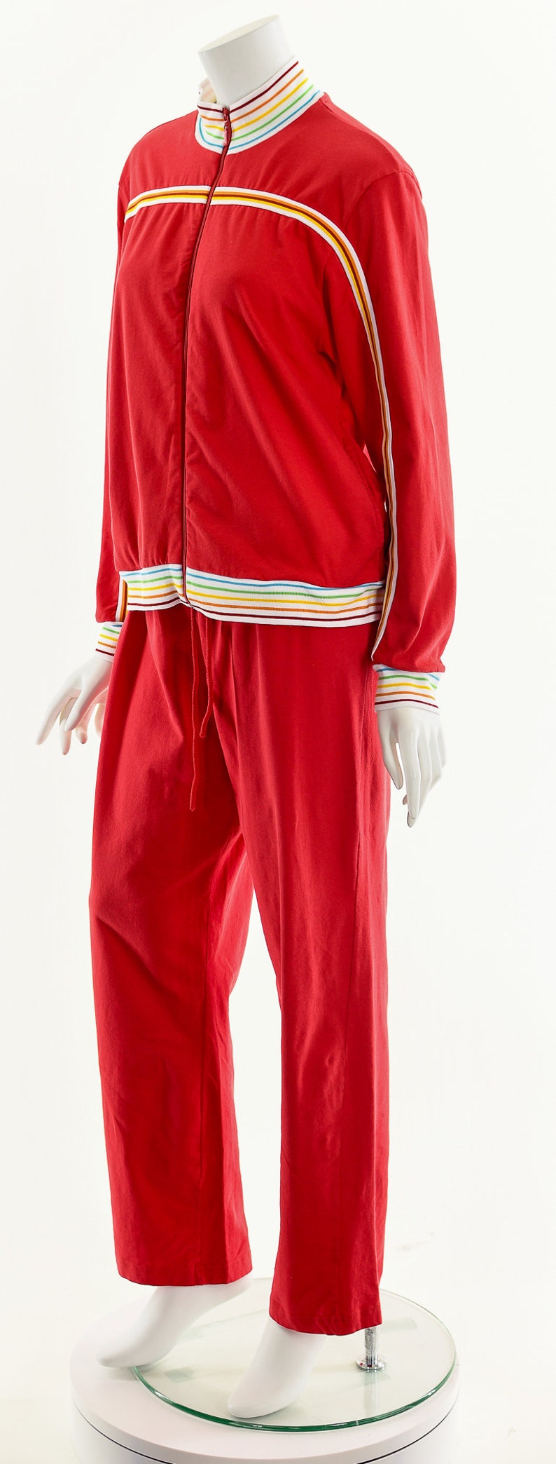 Red Rainbow Track Suit,Vintage Rainbow Jumpsuit,70s Inspired Two Piece,Juicy Couture Inspired,Juicy Couture Track Suit,Vintage Loungewear image 10