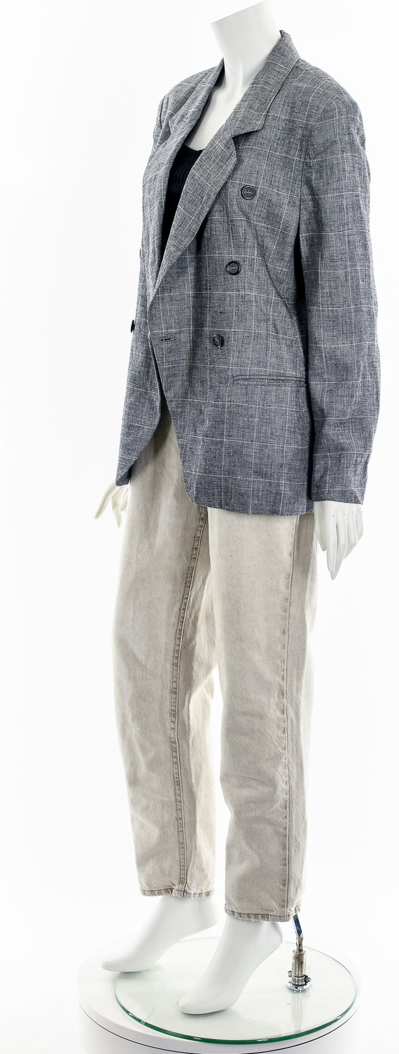 Gray Windowpane Plaid Suit Jacket - image 10