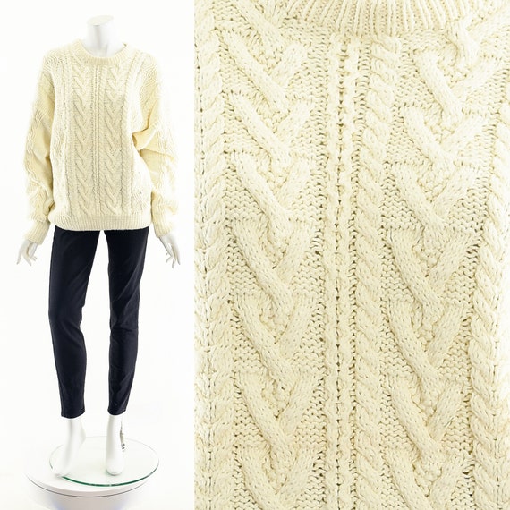 Irish Fisherman Sweater,Vintage Irish Sweater,Cab… - image 1