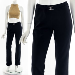 00&#39;s Y2K Black Stretchy Mid Rise Pants